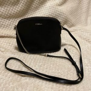 Furla Zippered Crossbody Black Bag